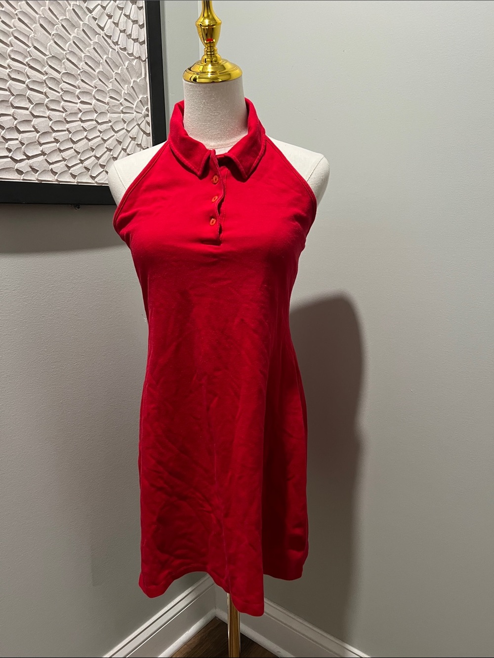 Moda International Red Sleeveless Polo Tank Dress